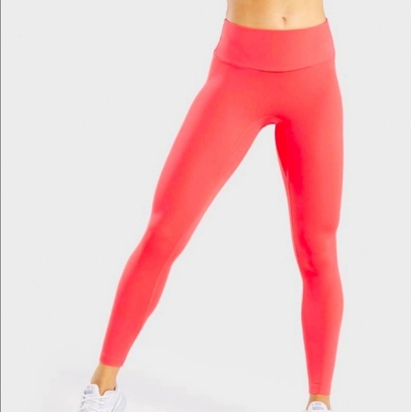 Gymshark Orange Red High Rise Training Tight Leggings - Picture 1 of 9
